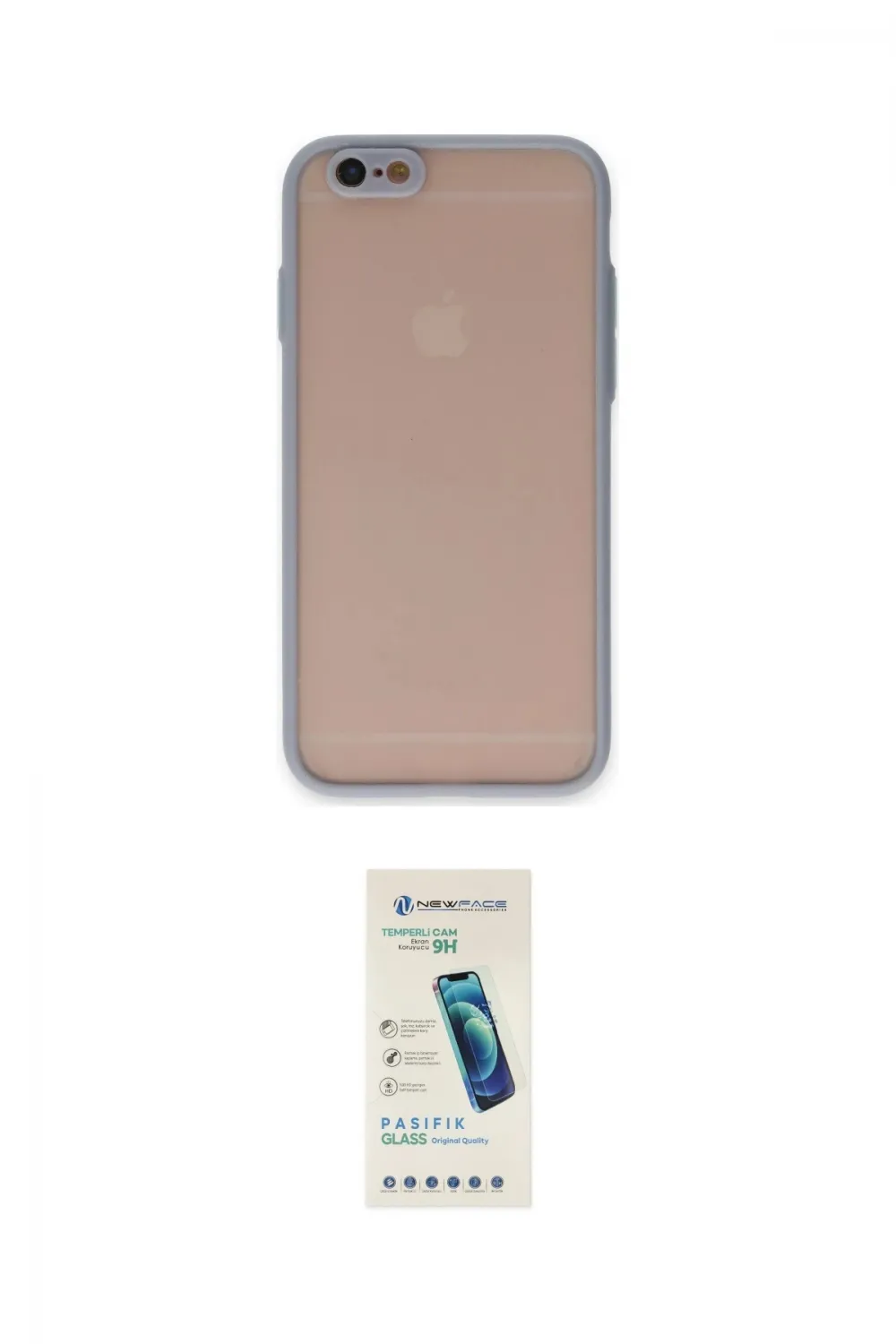 ieg™ iPhone 6 Kılıf Ahenk Çizgi Serisi - Şeffaf Pasifik Cam Ekran Koruyucu