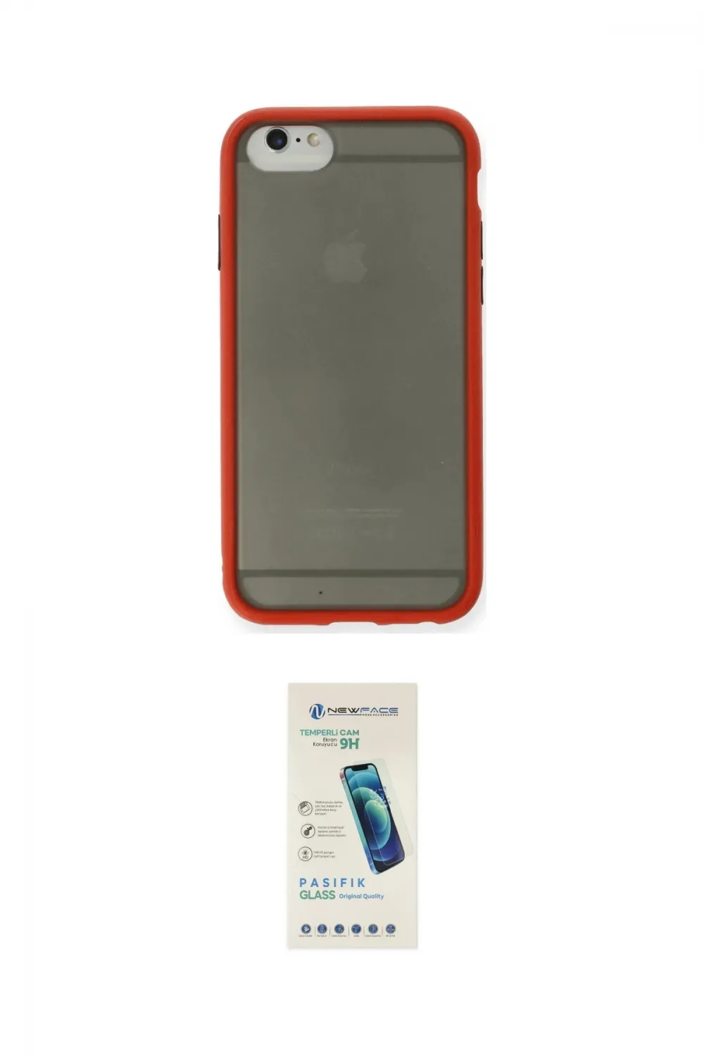 ieg™ iPhone 6 Kılıf Ahenk Çizgi Serisi - Şeffaf Pasifik Cam Ekran Koruyucu