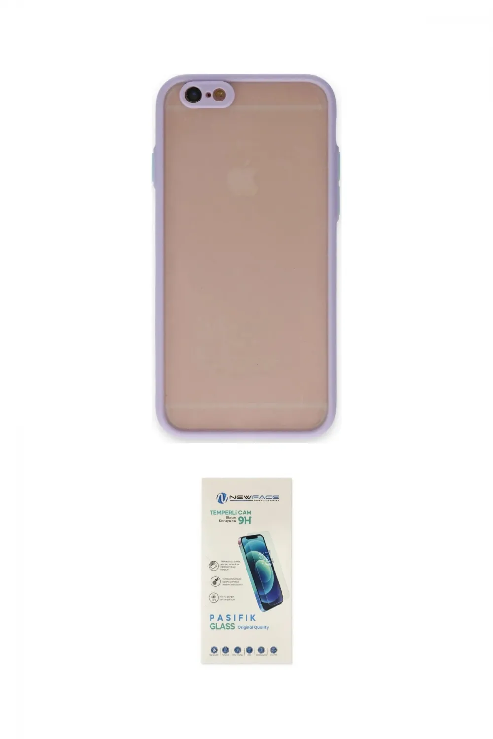 ieg™ iPhone 6 Kılıf Ahenk Çizgi Serisi - Şeffaf Pasifik Cam Ekran Koruyucu