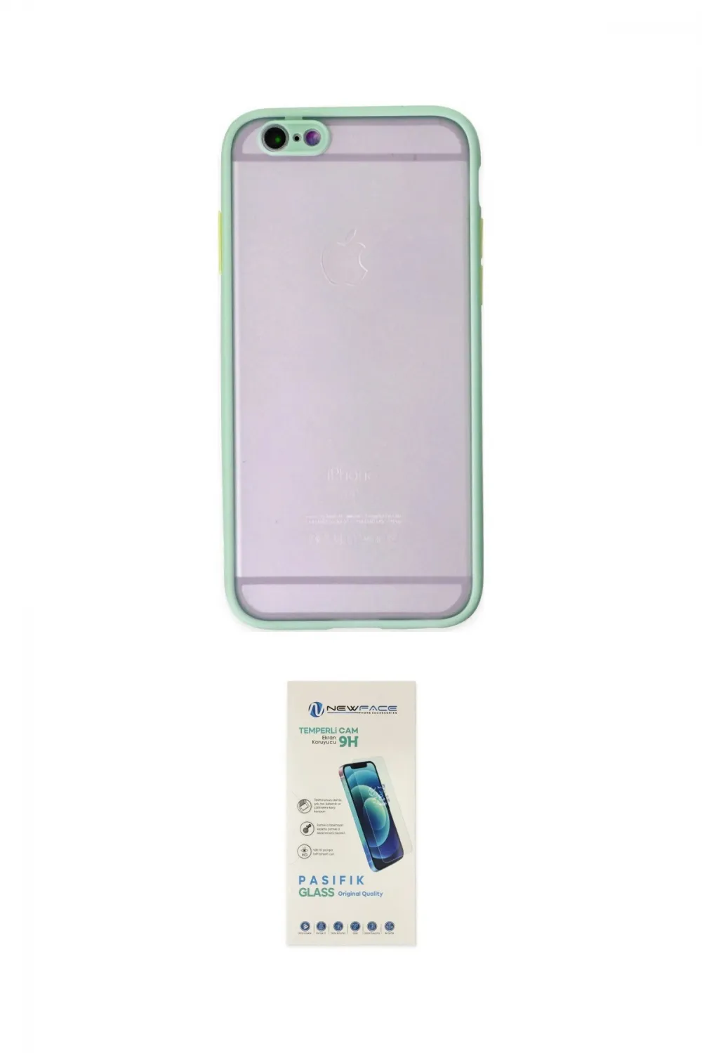 ieg™ iPhone 6 Kılıf Ahenk Çizgi Serisi - Şeffaf Pasifik Cam Ekran Koruyucu