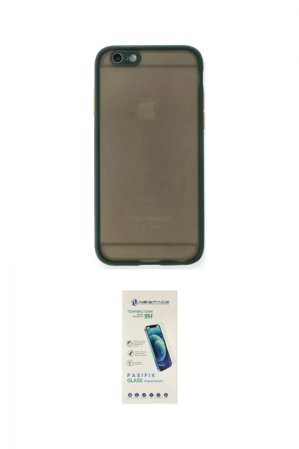 ieg™ iPhone 6 Kılıf Ahenk Çizgi Serisi - Şeffaf Pasifik Cam Ekran Koruyucu