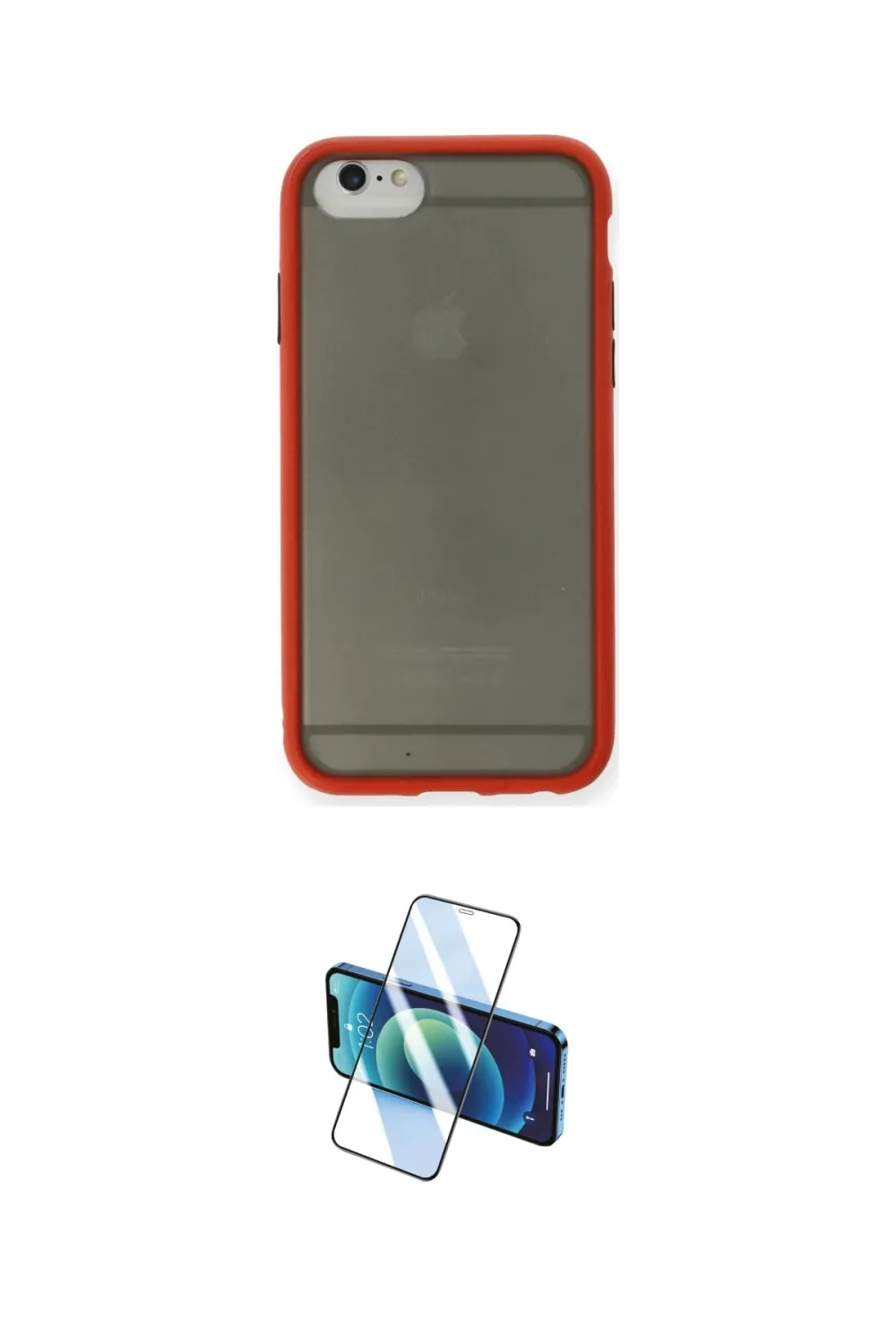 ieg™ iPhone 6 Kılıf Ahenk Çizgi Serisi - Siyah 3D Antistatik Cam Ekran Koruyucu
