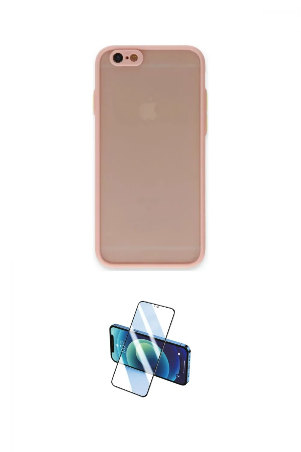 ieg™ iPhone 6 Kılıf Ahenk Çizgi Serisi - Siyah 3D Antistatik Cam Ekran Koruyucu