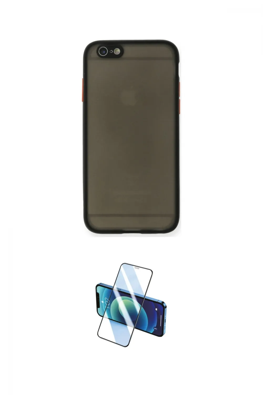 ieg™ iPhone 6 Kılıf Ahenk Çizgi Serisi - Siyah 3D Antistatik Cam Ekran Koruyucu