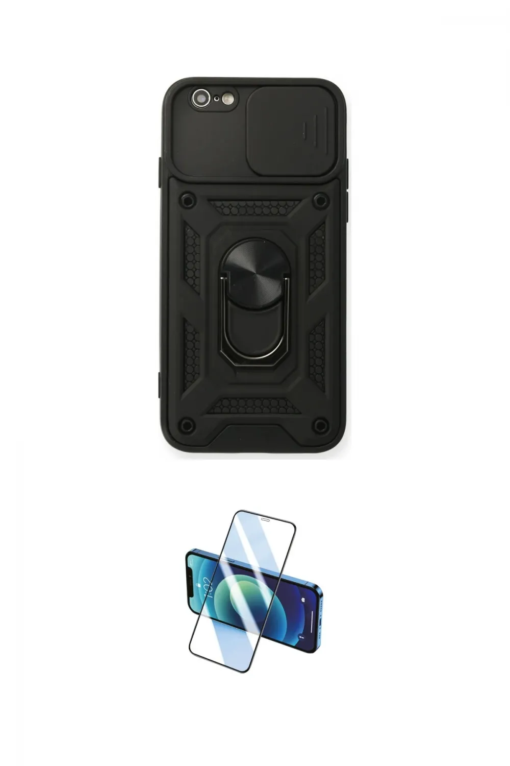 ieg™ iPhone 6 Kılıf Ahenk Klasik - Beyaz 3D Antistatik Cam Ekran Koruyucu