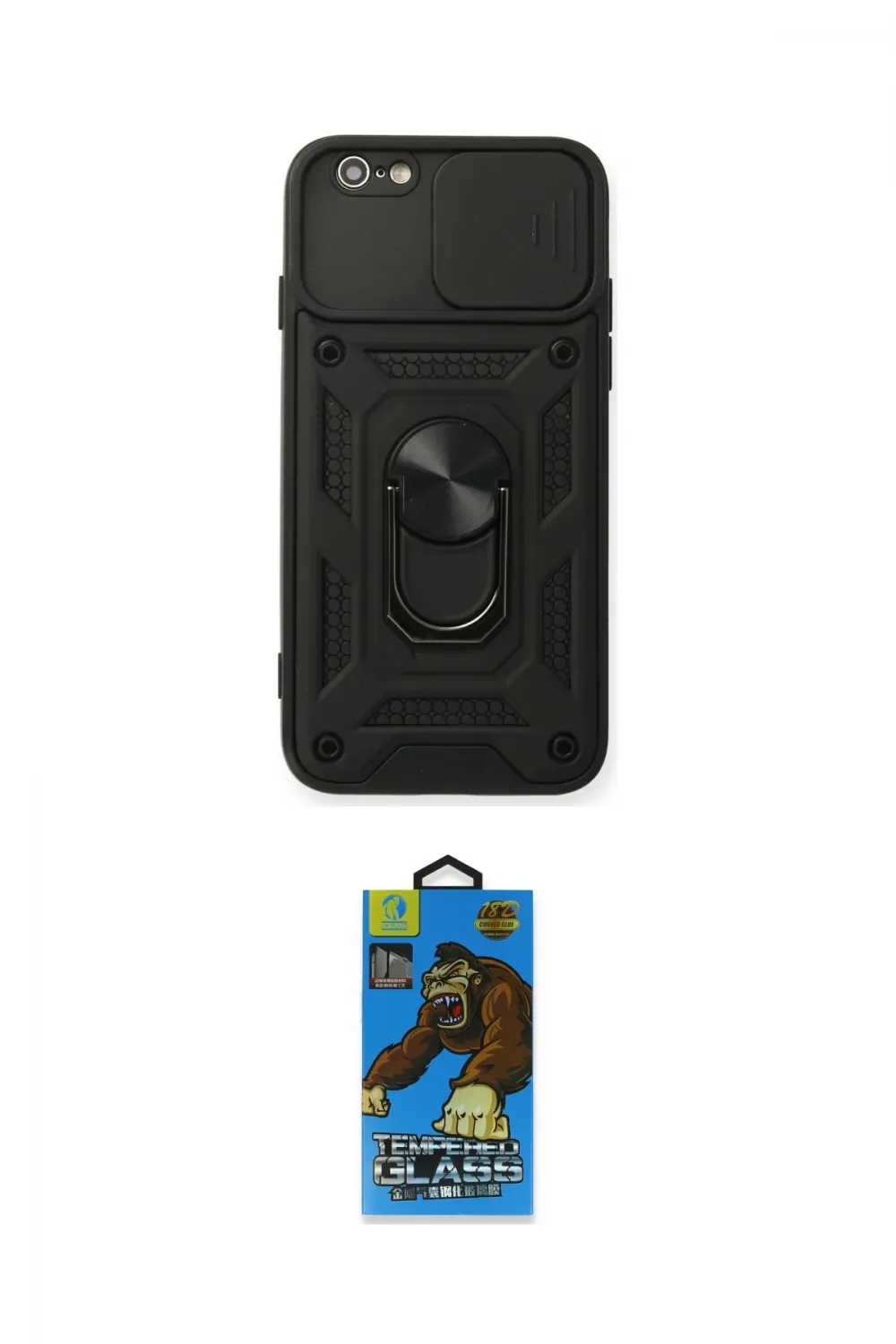 ieg™ iPhone 6 Kılıf Ahenk Klasik - Siyah 18D Cam Ekran Koruyucu