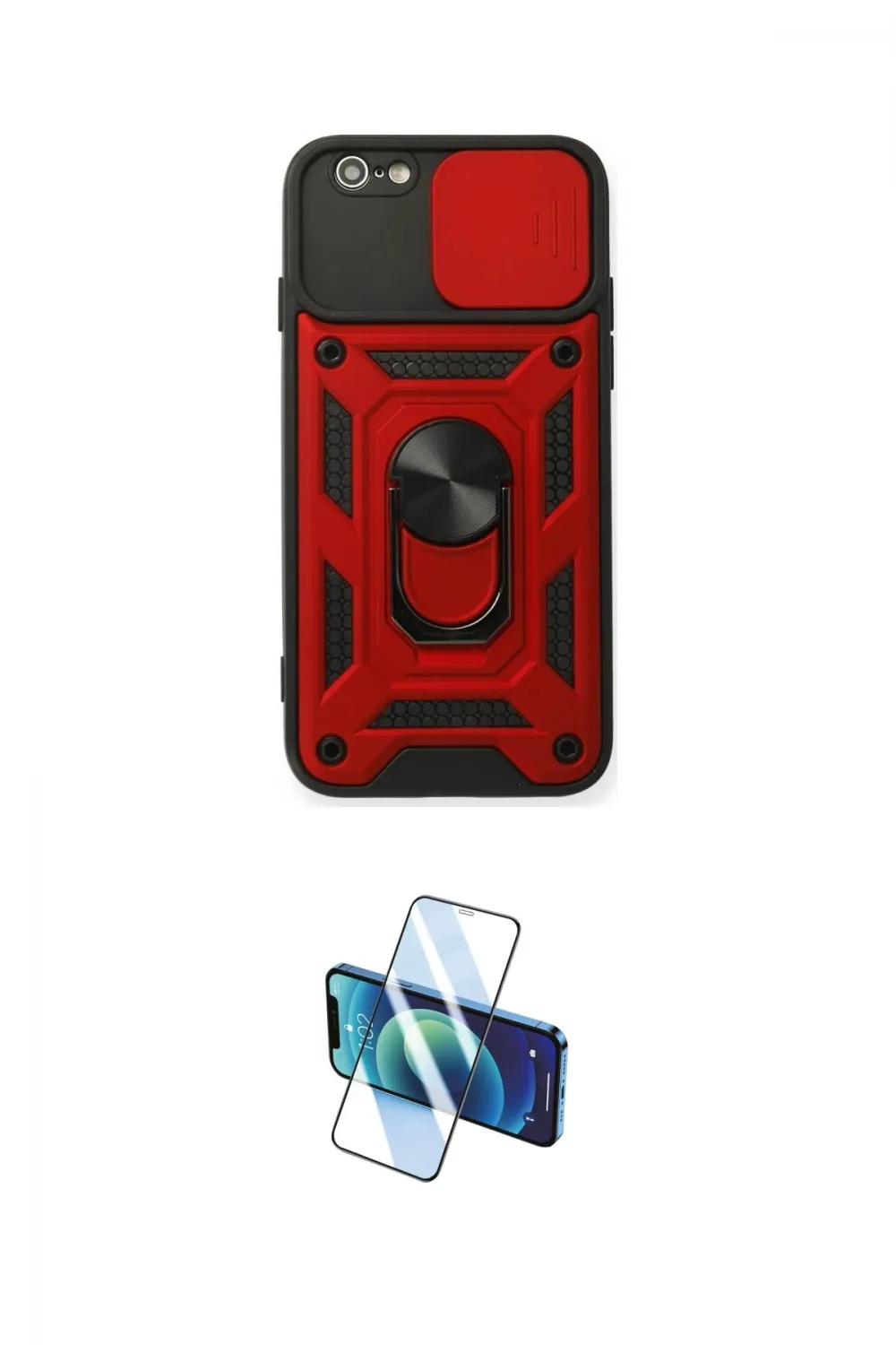 ieg™ iPhone 6 Kılıf Ahenk Klasik - Siyah 3D Antistatik Cam Ekran Koruyucu