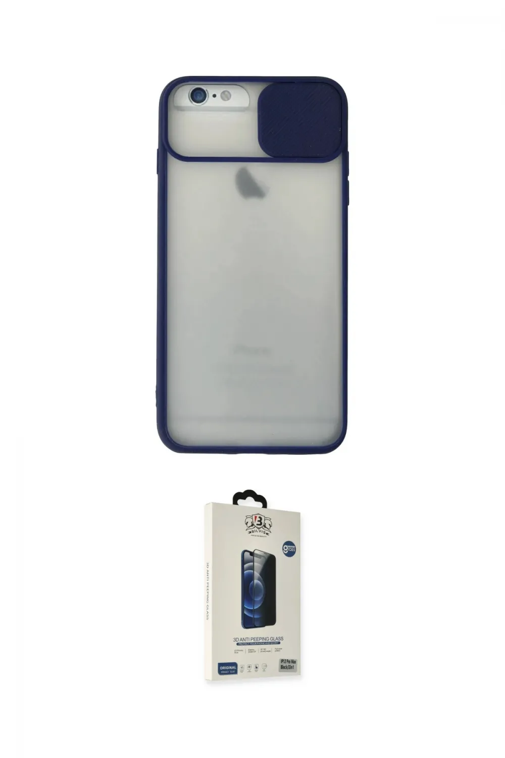 ieg™ iPhone 6 Kılıf Vadi Çizgi - Siyah Bilvis Hayalet Cam Ekran Koruyucu