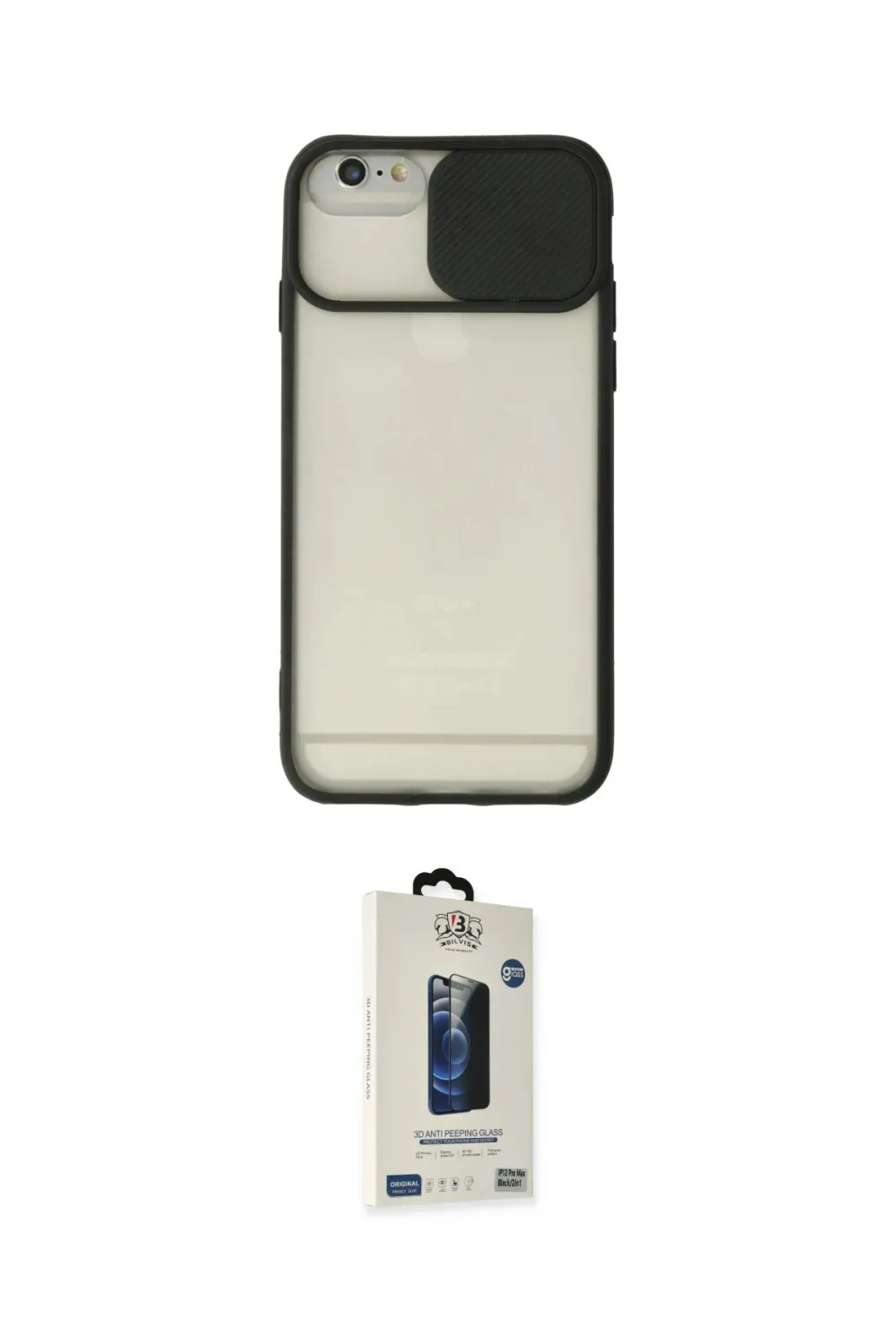 ieg™ iPhone 6 Kılıf Vadi Çizgi - Siyah Bilvis Hayalet Cam Ekran Koruyucu