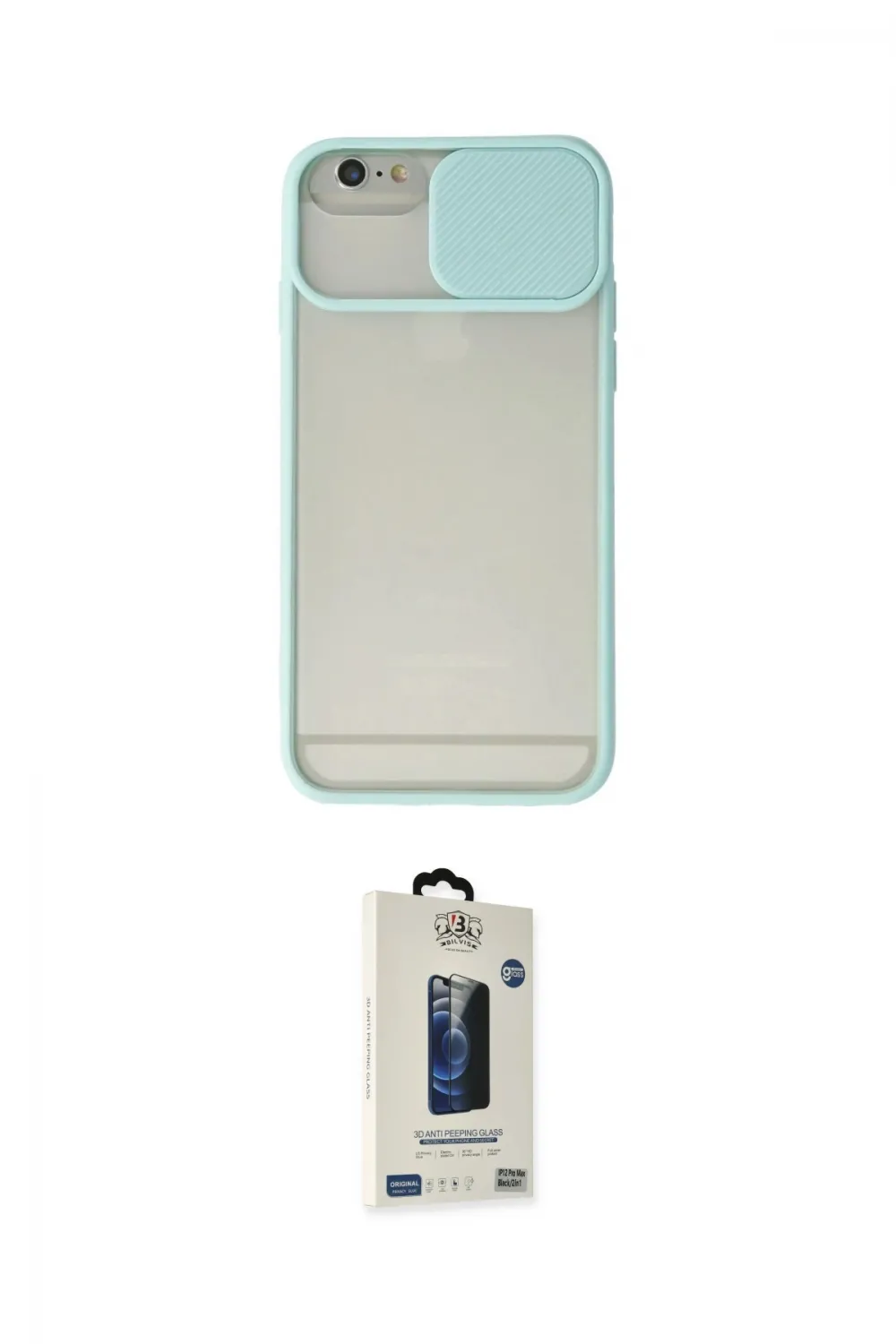 ieg™ iPhone 6 Kılıf Vadi Çizgi - Siyah Bilvis Hayalet Cam Ekran Koruyucu