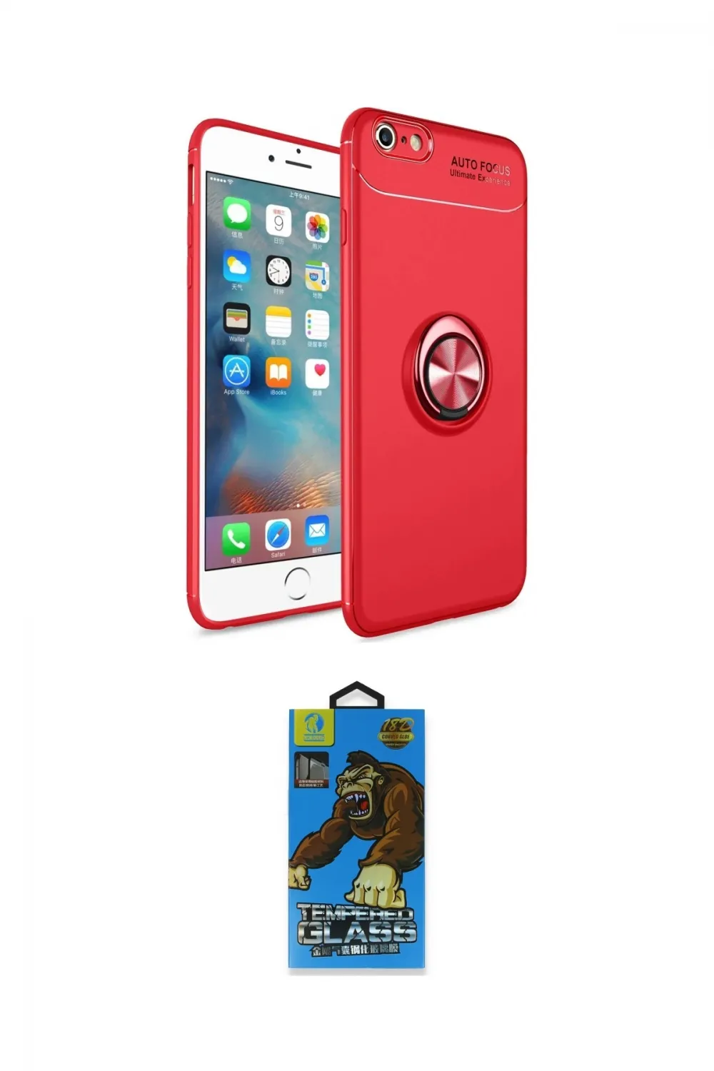 ieg™ iPhone 6 Kılıf Yankı Form Prime - Siyah 18D Cam Ekran Koruyucu