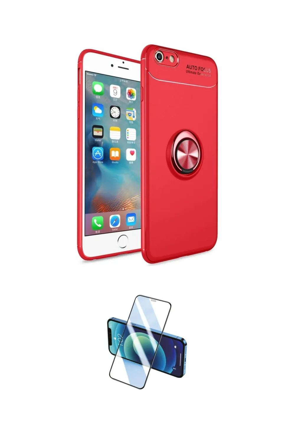 ieg™ iPhone 6 Kılıf Yankı Form Prime - Siyah 3D Antistatik Cam Ekran Koruyucu