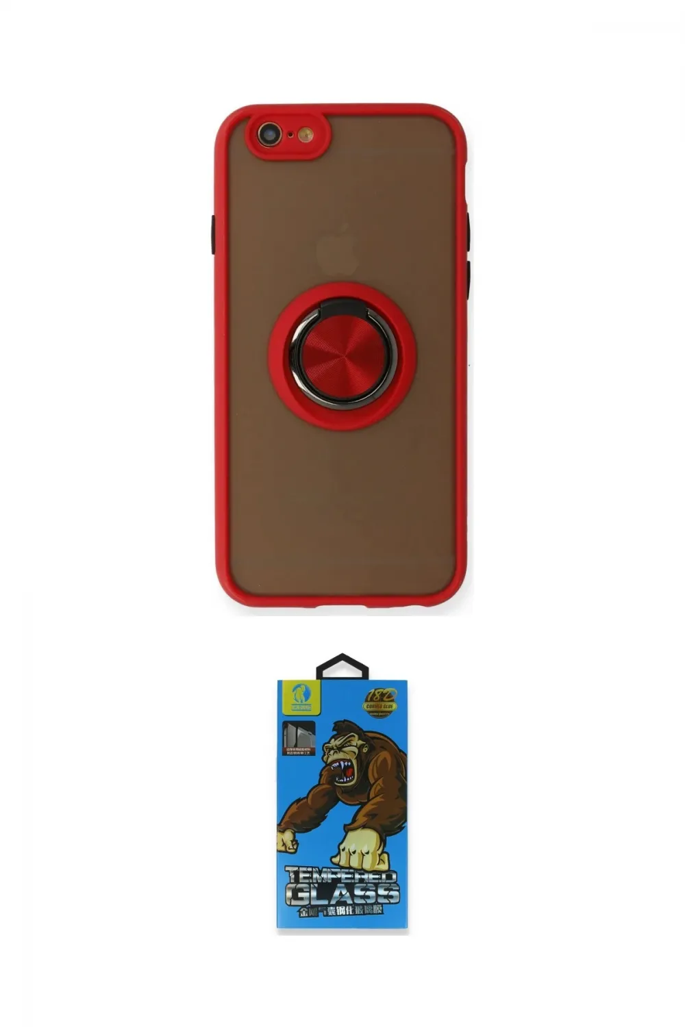 ieg™ iPhone 6 Kılıf Yörünge Çizgi - Siyah 18D Cam Ekran Koruyucu