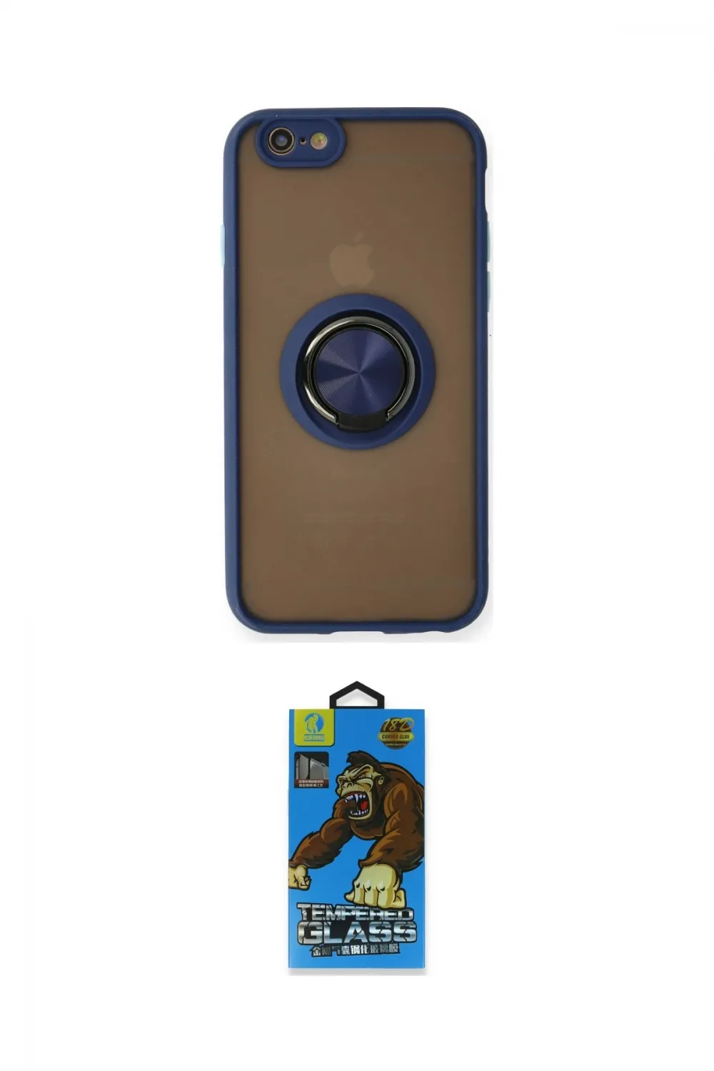 ieg™ iPhone 6 Kılıf Yörünge Çizgi - Siyah 18D Cam Ekran Koruyucu