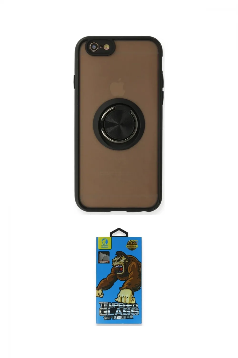 ieg™ iPhone 6 Kılıf Yörünge Çizgi - Siyah 18D Cam Ekran Koruyucu