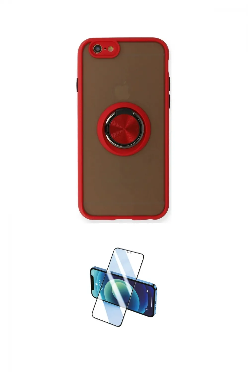 ieg™ iPhone 6 Kılıf Yörünge Çizgi - Siyah 3D Antistatik Cam Ekran Koruyucu