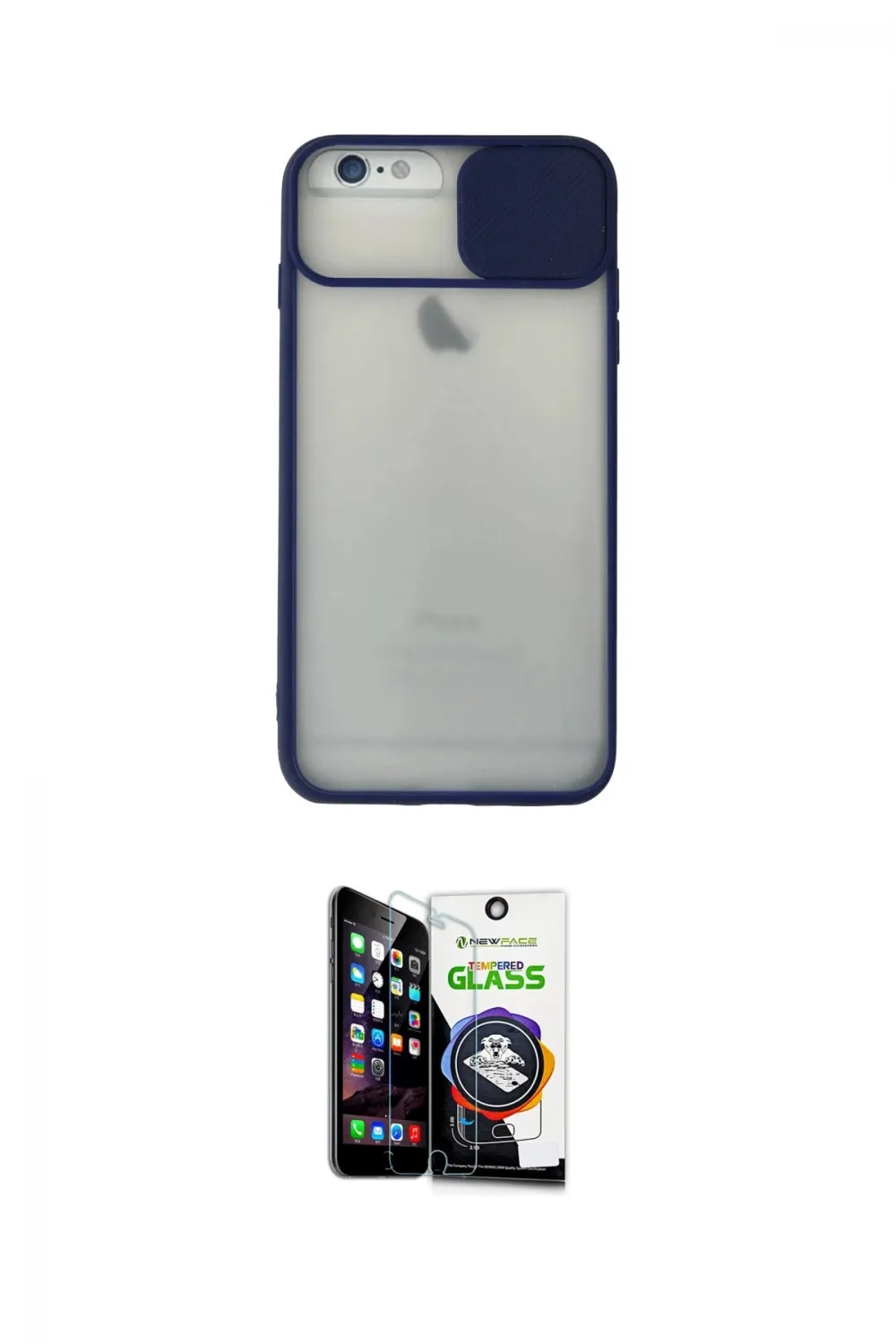 ieg™ iPhone 6 Plus Kılıf Vadi Çizgi - Şeffaf Temperli Cam Ekran Koruyucu