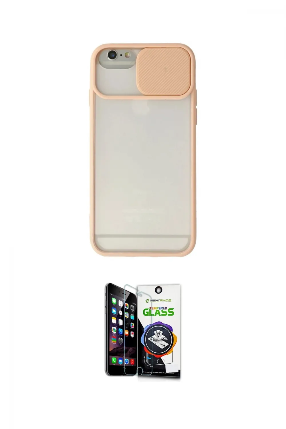 ieg™ iPhone 6 Plus Kılıf Vadi Çizgi - Şeffaf Temperli Cam Ekran Koruyucu