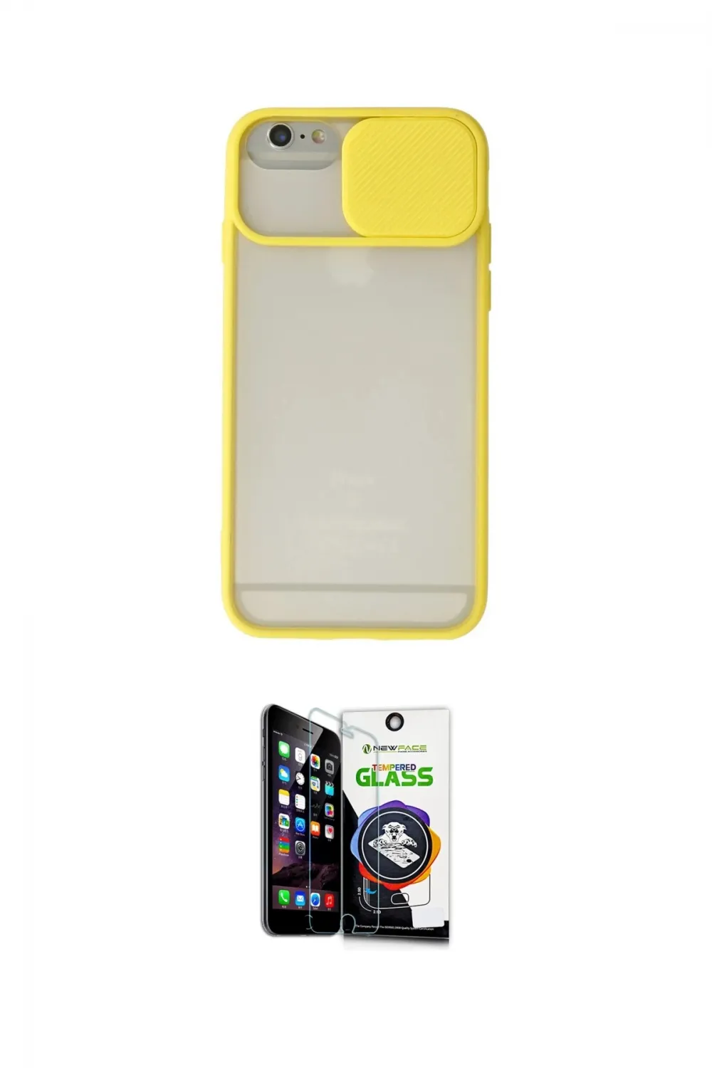 ieg™ iPhone 6 Plus Kılıf Vadi Çizgi - Şeffaf Temperli Cam Ekran Koruyucu
