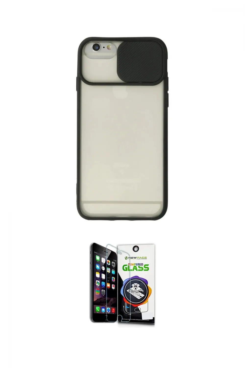 ieg™ iPhone 6 Plus Kılıf Vadi Çizgi - Şeffaf Temperli Cam Ekran Koruyucu