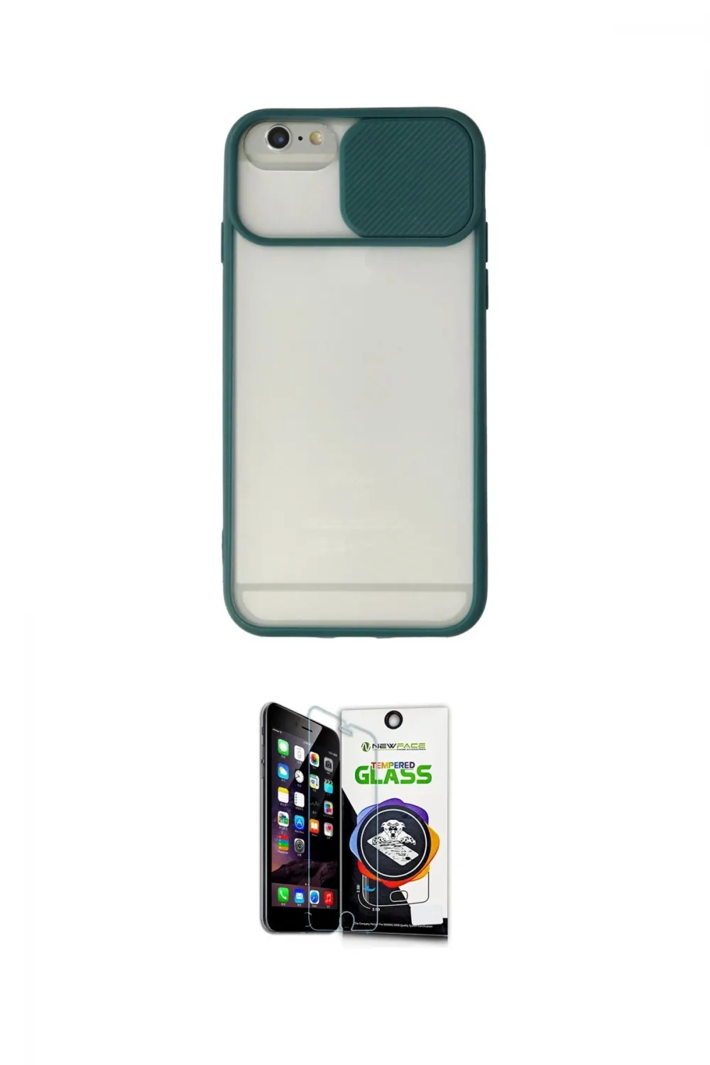 ieg™ iPhone 6 Plus Kılıf Vadi Çizgi - Şeffaf Temperli Cam Ekran Koruyucu