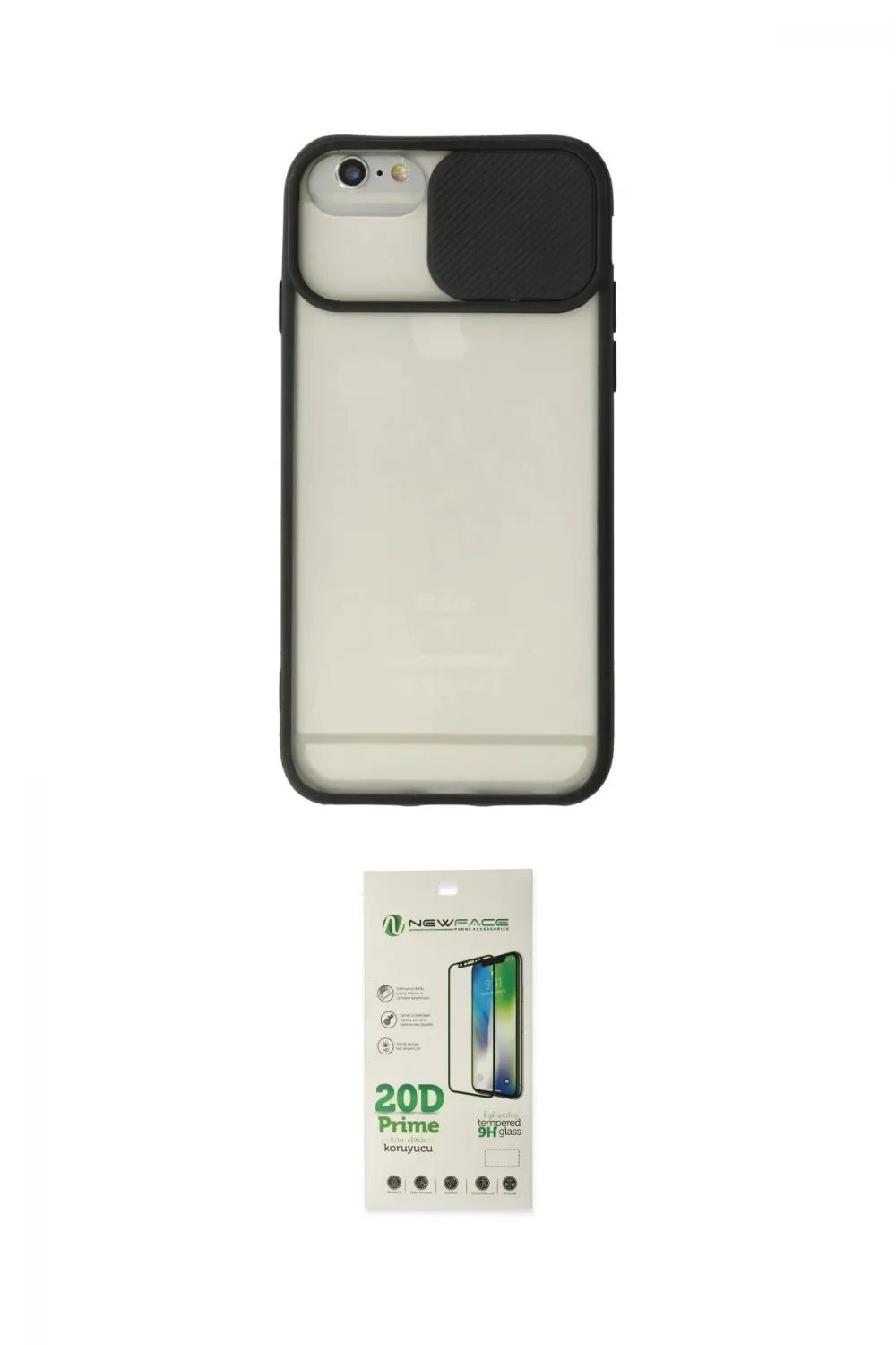 ieg™ iPhone 6 Plus Kılıf Vadi Çizgi - Siyah 20D Premium Cam Ekran Koruyucu