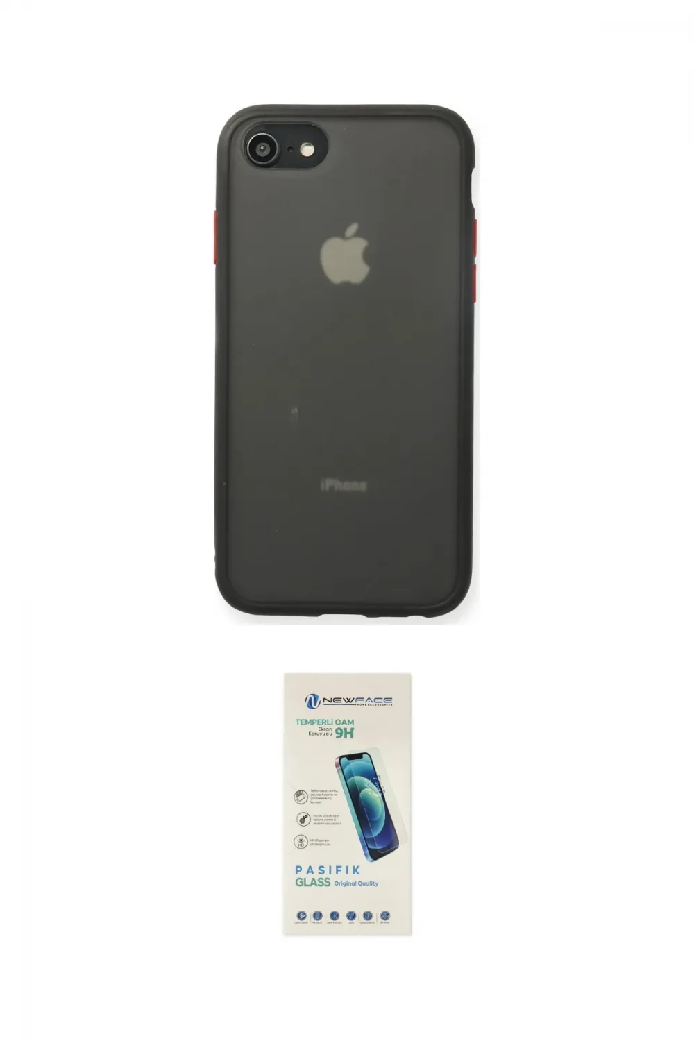 ieg™ iPhone 7 Kılıf Ahenk Çizgi Serisi - Şeffaf Pasifik Cam Ekran Koruyucu