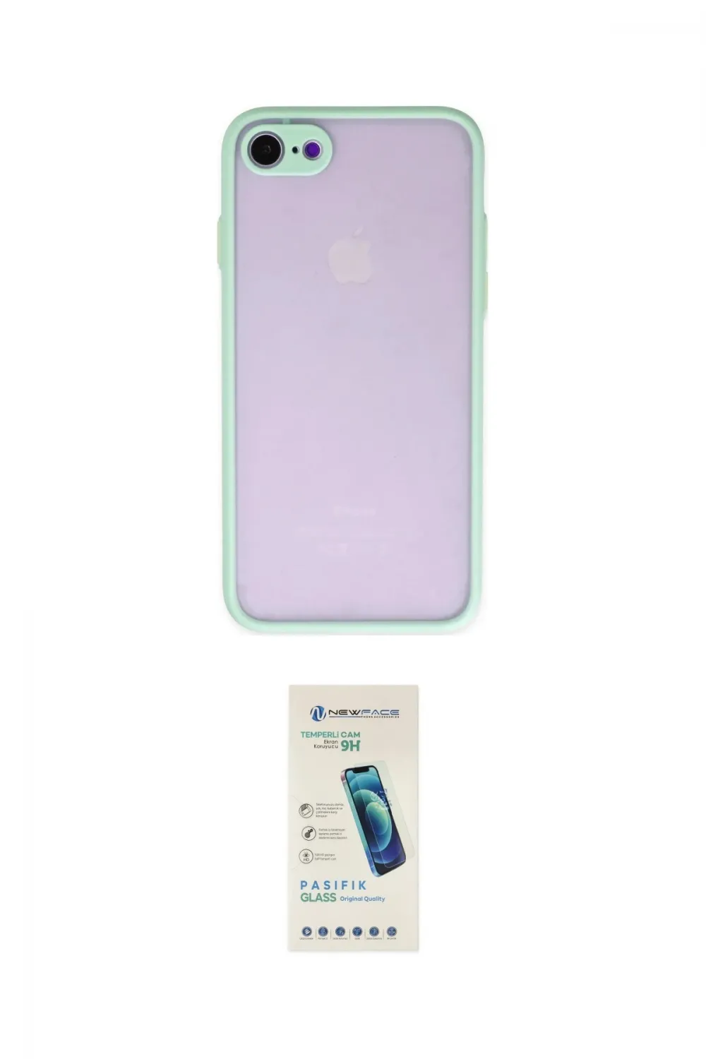 ieg™ iPhone 7 Kılıf Ahenk Çizgi Serisi - Şeffaf Pasifik Cam Ekran Koruyucu