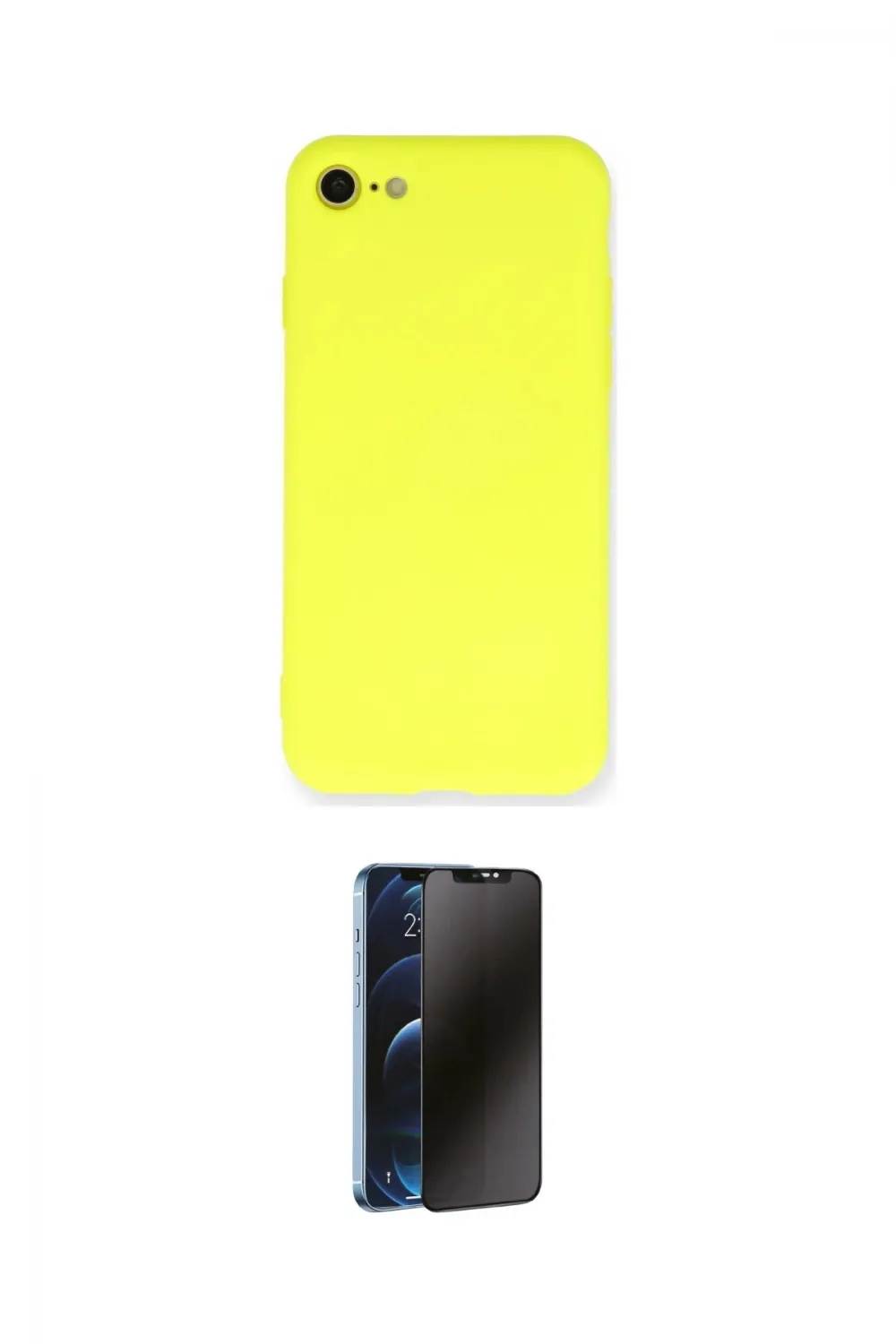 ieg™ iPhone 7 Kılıf Ahenk Serisi - Siyah 3D Antistatik Hayalet Cam Ekran Koruyucu