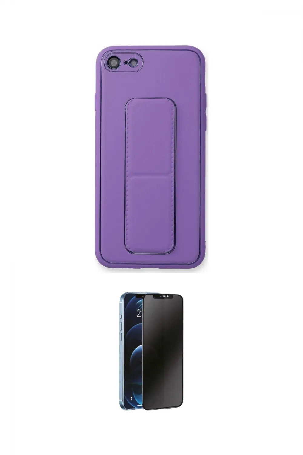 ieg™ iPhone 7 Kılıf Akış Doku - Siyah 3D Antistatik Hayalet Cam Ekran Koruyucu