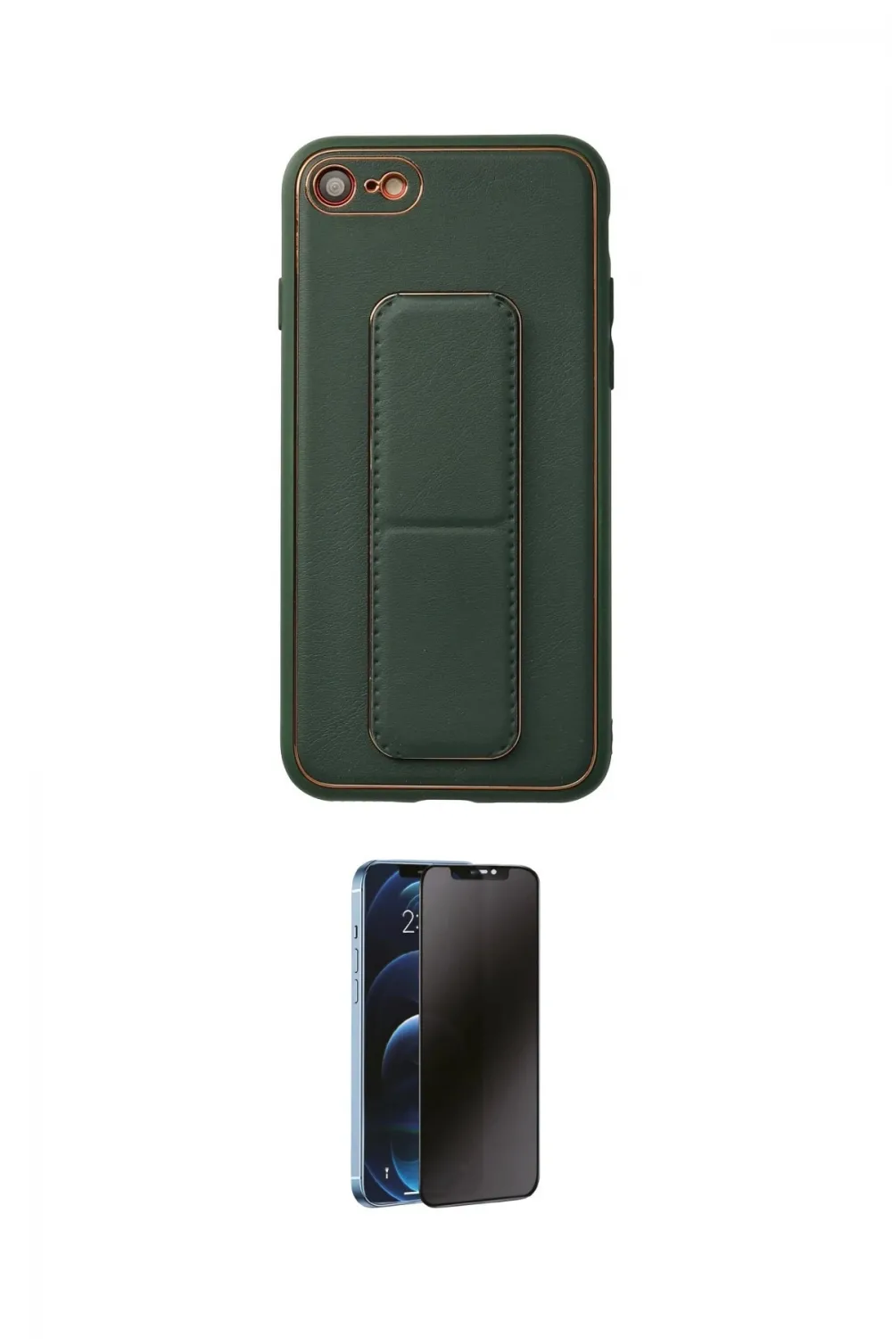ieg™ iPhone 7 Kılıf Akış Doku - Siyah 3D Antistatik Hayalet Cam Ekran Koruyucu