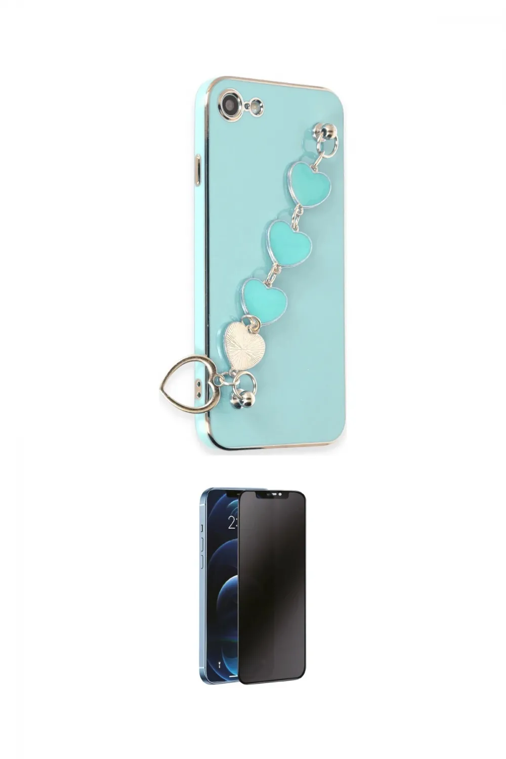 ieg™ iPhone 7 Kılıf Nova Işık Prime - Siyah 3D Antistatik Hayalet Cam Ekran Koruyucu