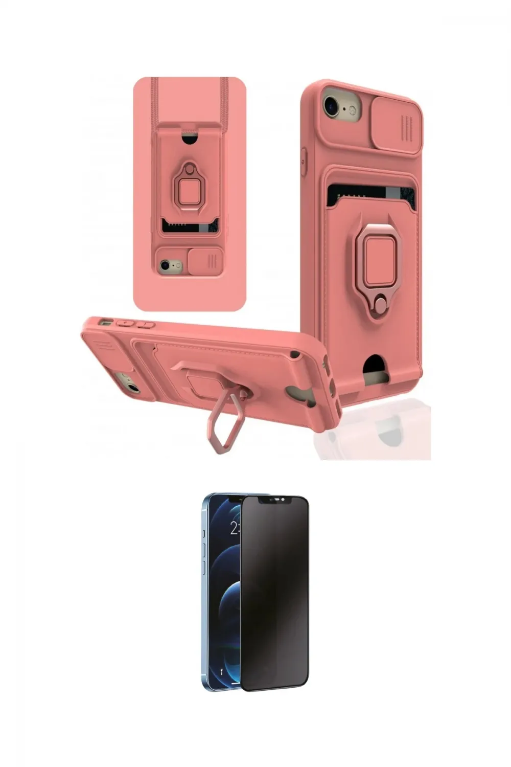 ieg™ iPhone 7 Kılıf Vadi Form Prime - Siyah 3D Antistatik Hayalet Cam Ekran Koruyucu