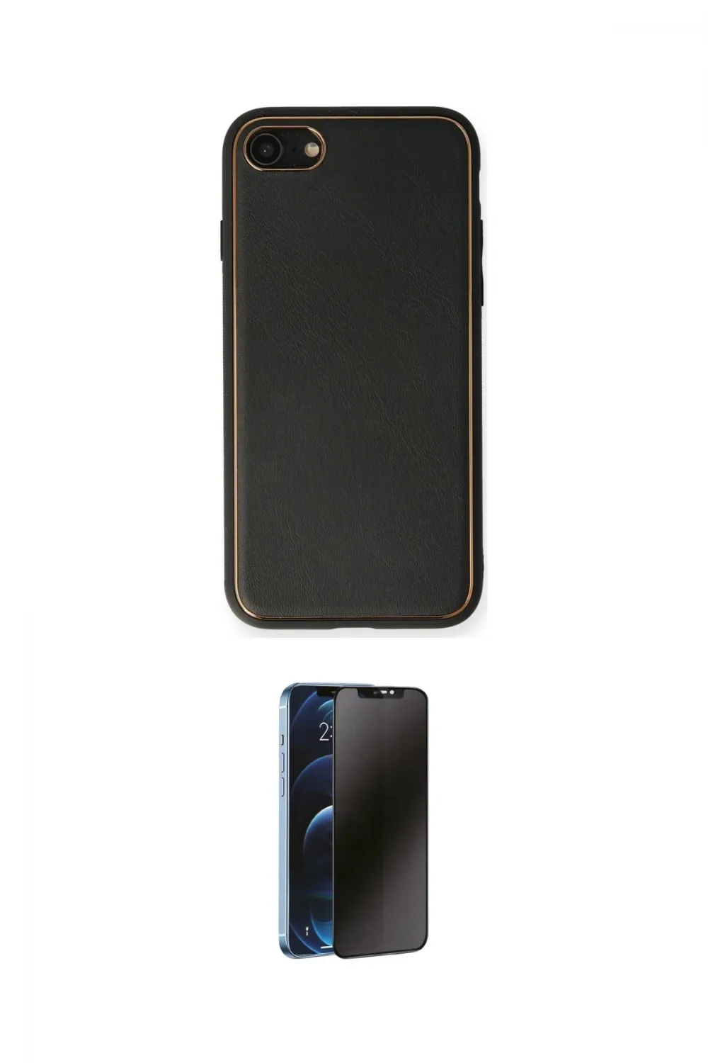 ieg™ iPhone 7 Kılıf Yadigar Klasik - Siyah 3D Antistatik Hayalet Cam Ekran Koruyucu