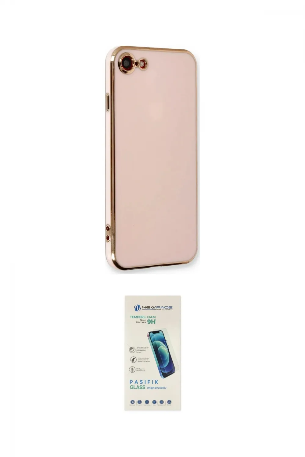 ieg™ iPhone 7 Kılıf Yankı Serisi - Şeffaf Pasifik Cam Ekran Koruyucu