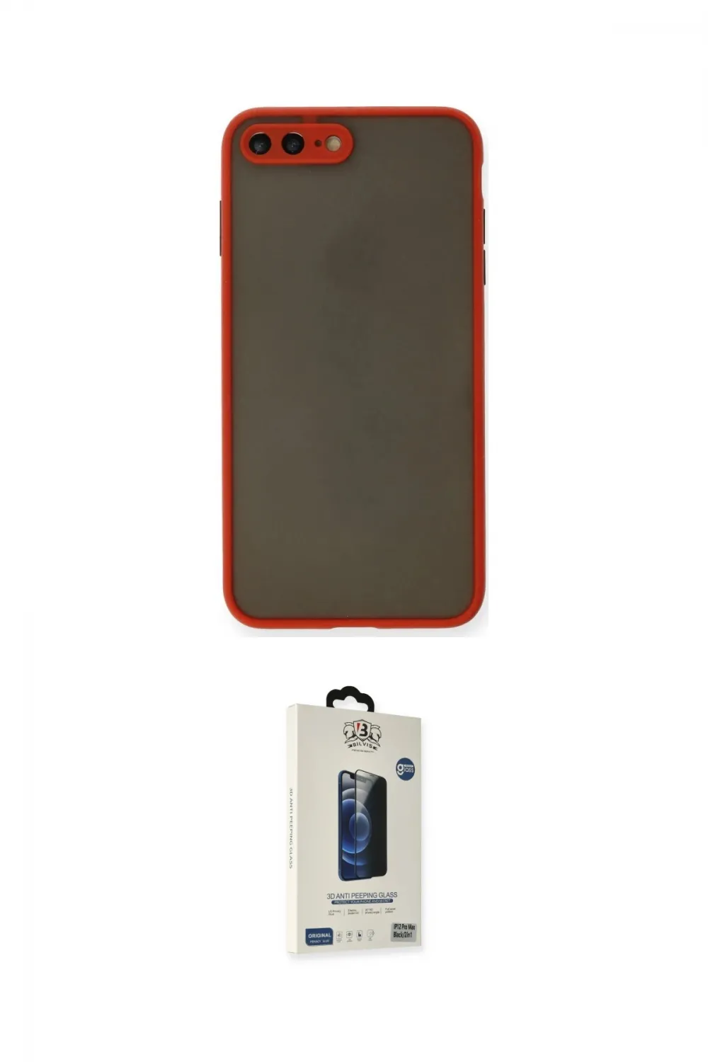 ieg™ iPhone 7 Plus Kılıf Ahenk Çizgi Serisi - Beyaz Bilvis Hayalet Cam Ekran Koruyucu