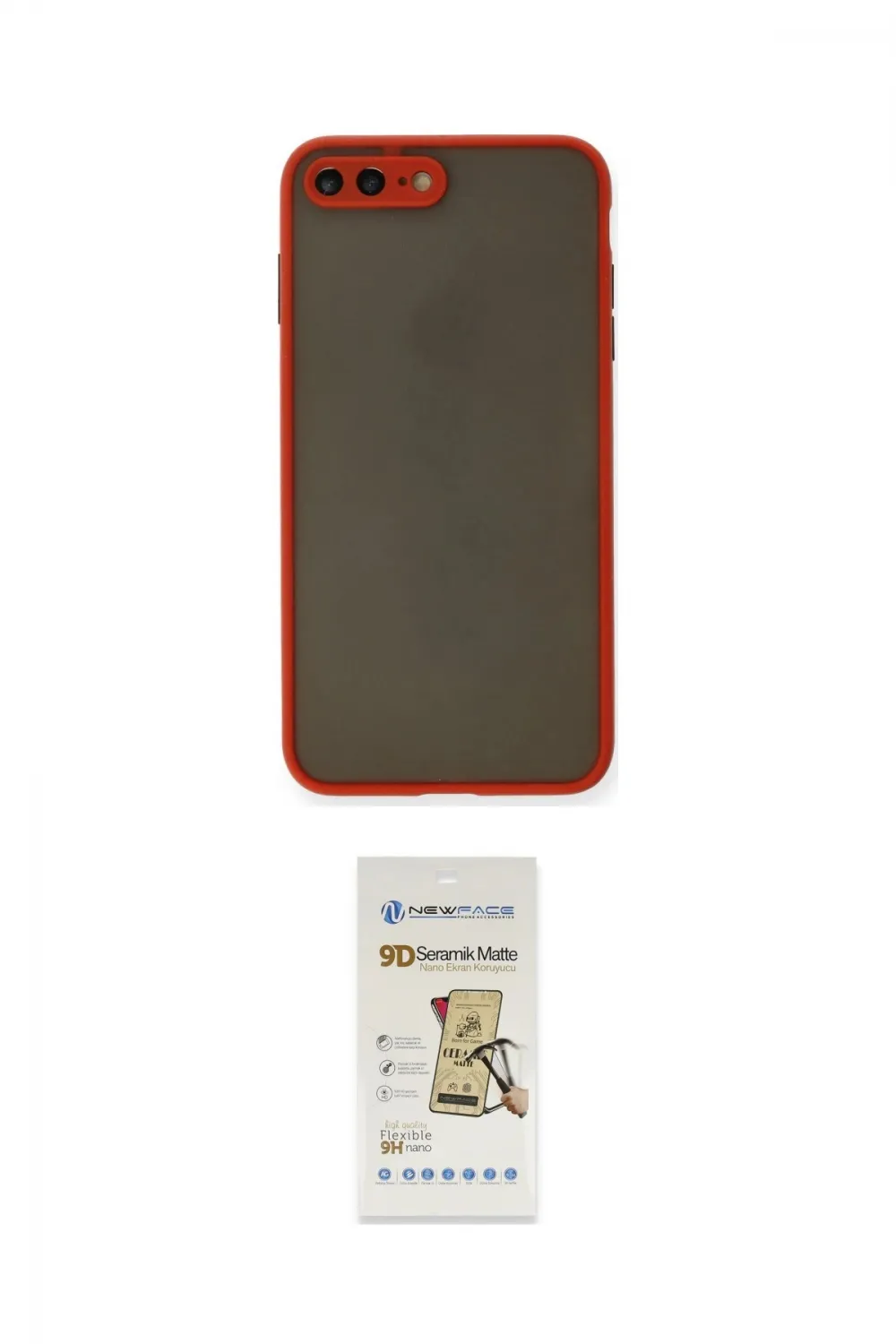 ieg™ iPhone 7 Plus Kılıf Ahenk Çizgi Serisi - Beyaz Mat Seramik Nano Ekran Koruyucu