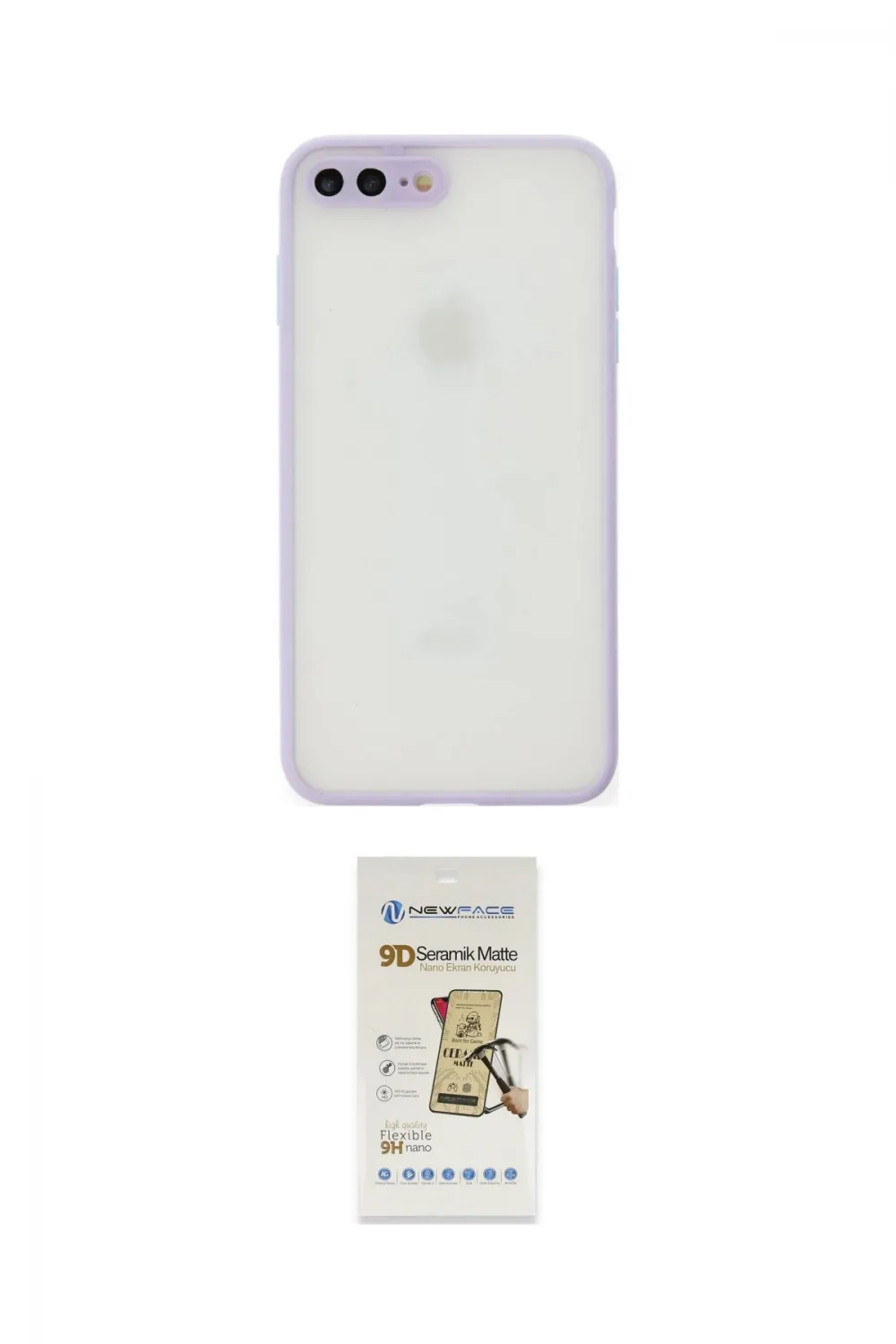 ieg™ iPhone 7 Plus Kılıf Ahenk Çizgi Serisi - Beyaz Mat Seramik Nano Ekran Koruyucu