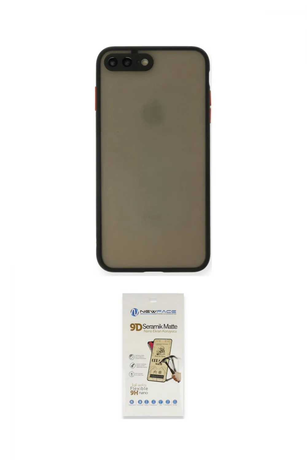 ieg™ iPhone 7 Plus Kılıf Ahenk Çizgi Serisi - Beyaz Mat Seramik Nano Ekran Koruyucu