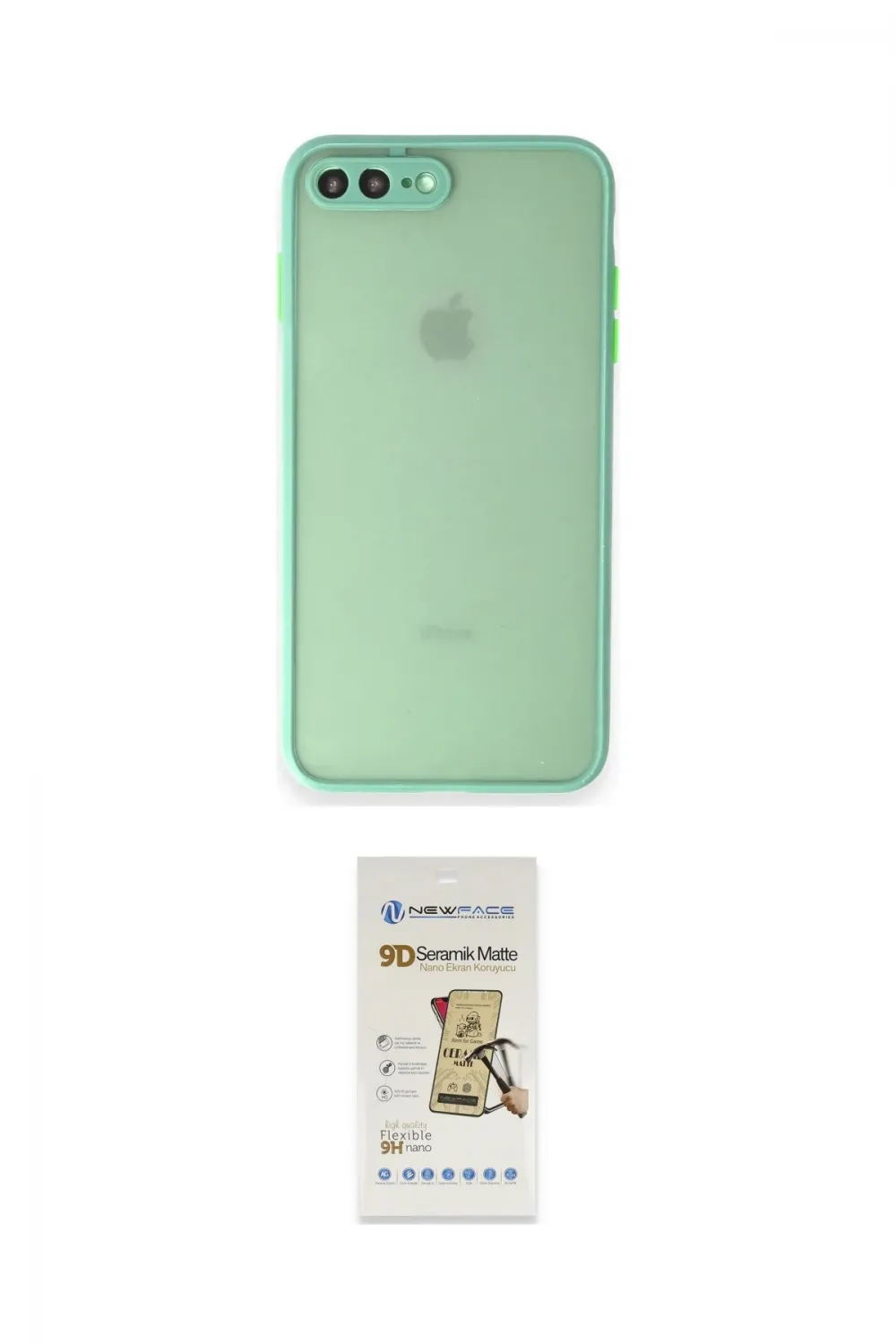 ieg™ iPhone 7 Plus Kılıf Ahenk Çizgi Serisi - Beyaz Mat Seramik Nano Ekran Koruyucu