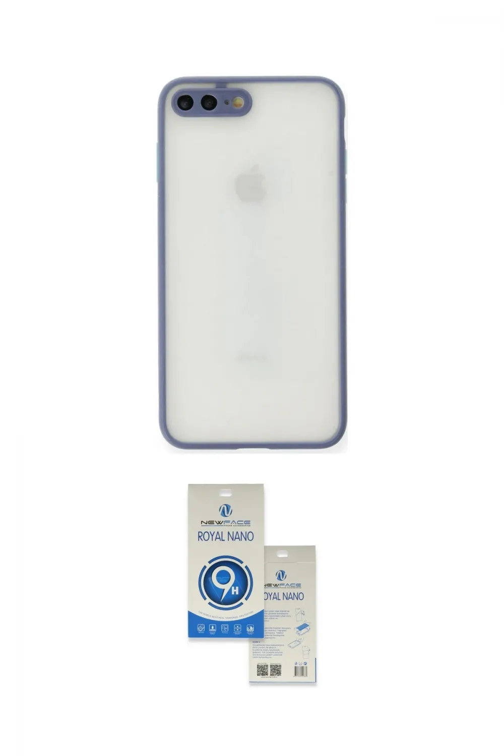 ieg™ iPhone 7 Plus Kılıf Ahenk Çizgi Serisi - Şeffaf Royal Nano Ekran Koruyucu