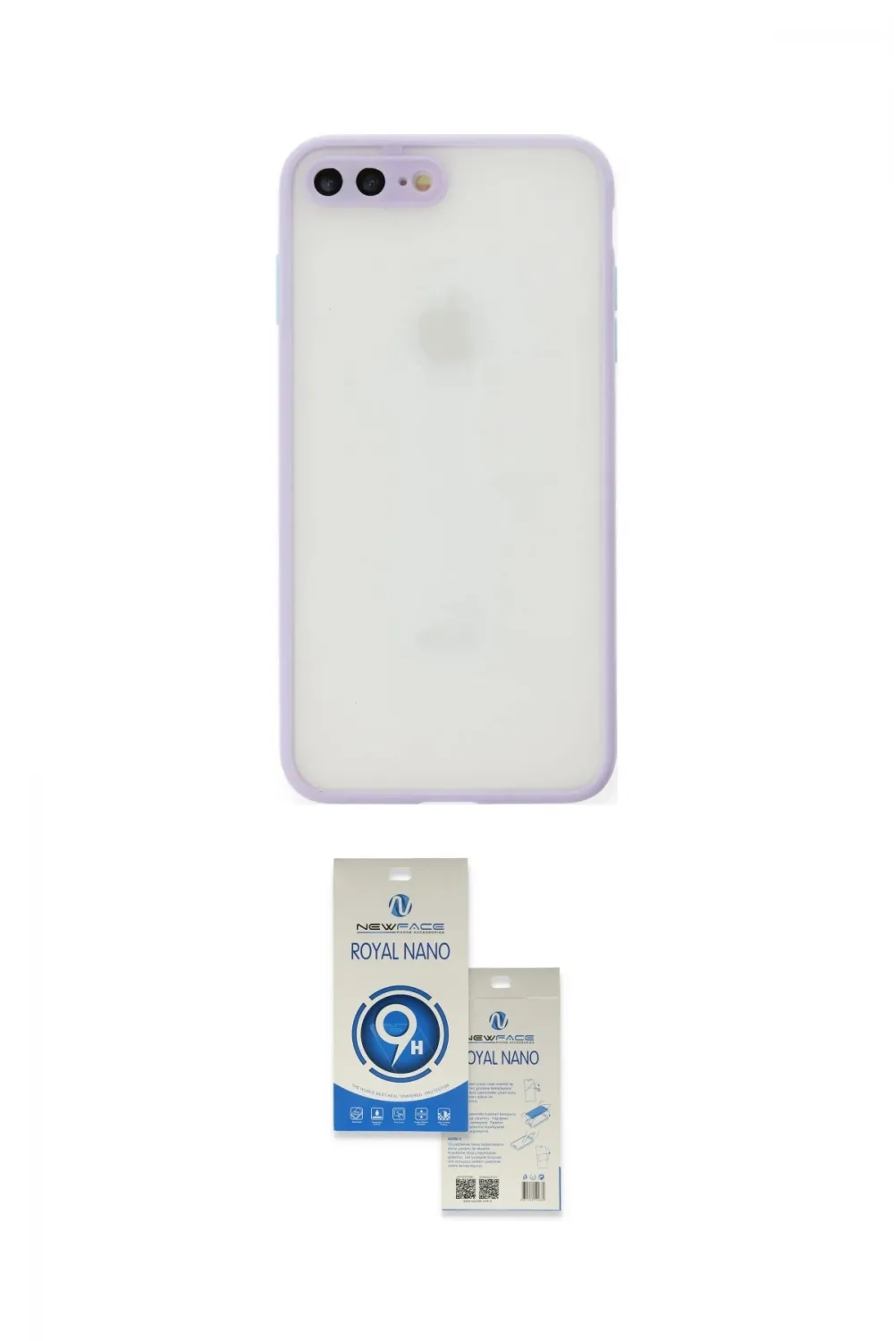 ieg™ iPhone 7 Plus Kılıf Ahenk Çizgi Serisi - Şeffaf Royal Nano Ekran Koruyucu