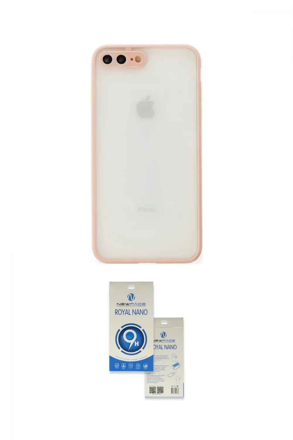 ieg™ iPhone 7 Plus Kılıf Ahenk Çizgi Serisi - Şeffaf Royal Nano Ekran Koruyucu