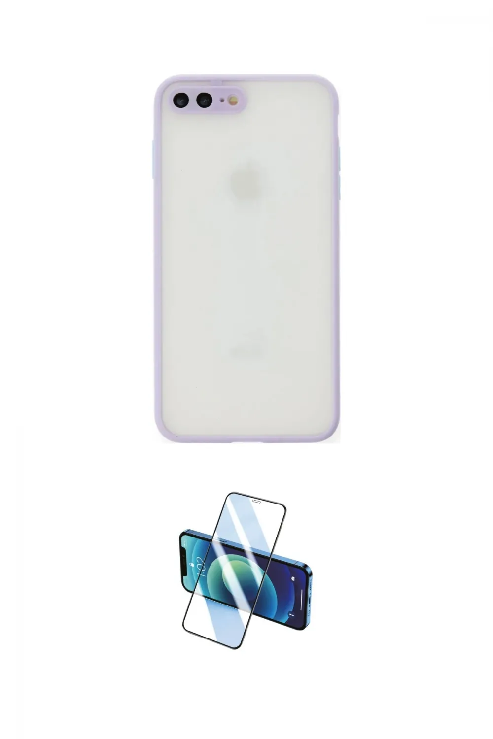 ieg™ iPhone 7 Plus Kılıf Ahenk Çizgi Serisi - Siyah 3D Antistatik Cam Ekran Koruyucu