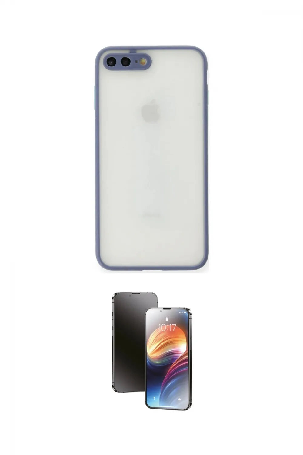 ieg™ iPhone 7 Plus Kılıf Ahenk Çizgi Serisi - Siyah 3D Antistatik Mat Seramik Nano Ekran Koruyucu