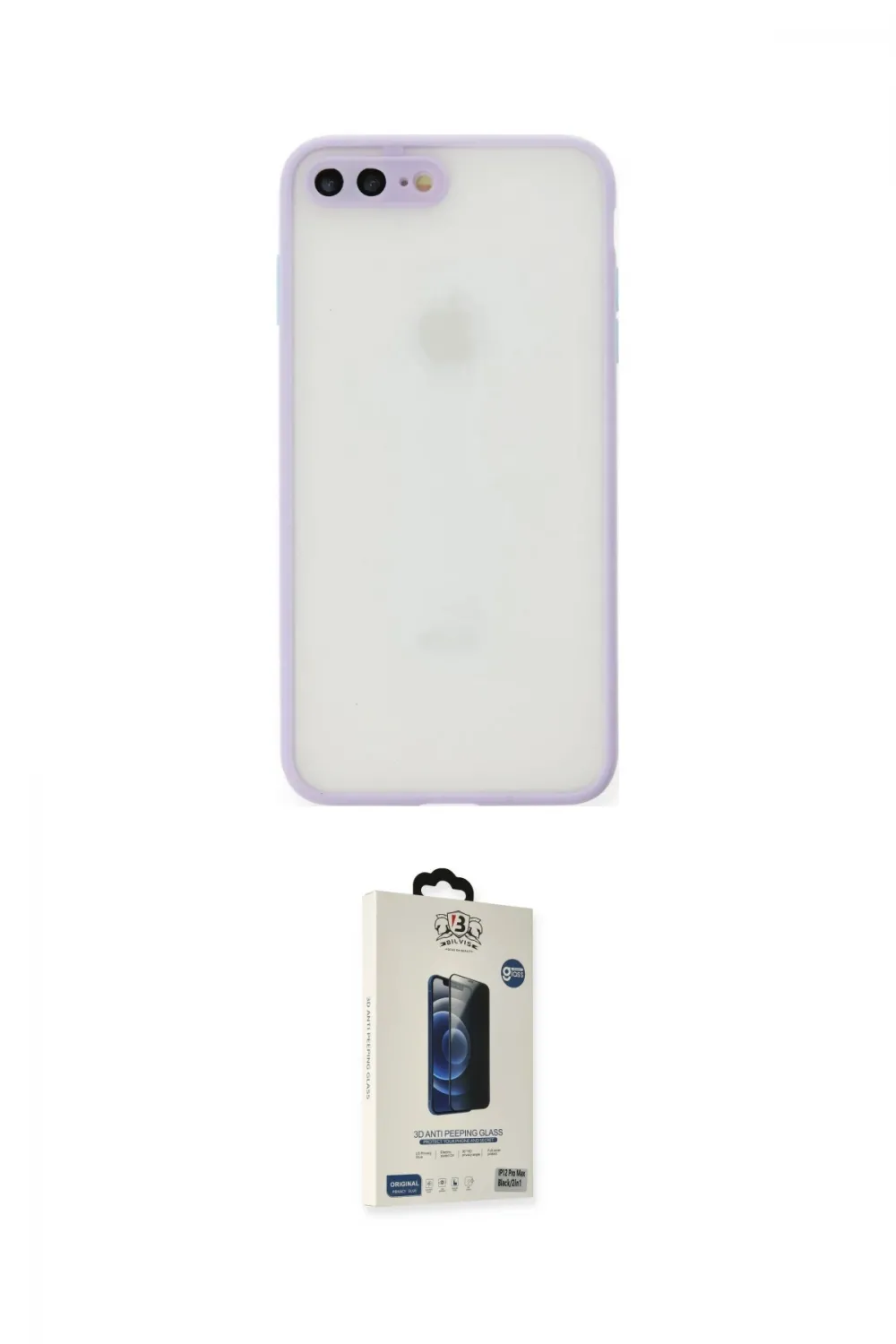 ieg™ iPhone 7 Plus Kılıf Ahenk Çizgi Serisi - Siyah Bilvis Hayalet Cam Ekran Koruyucu