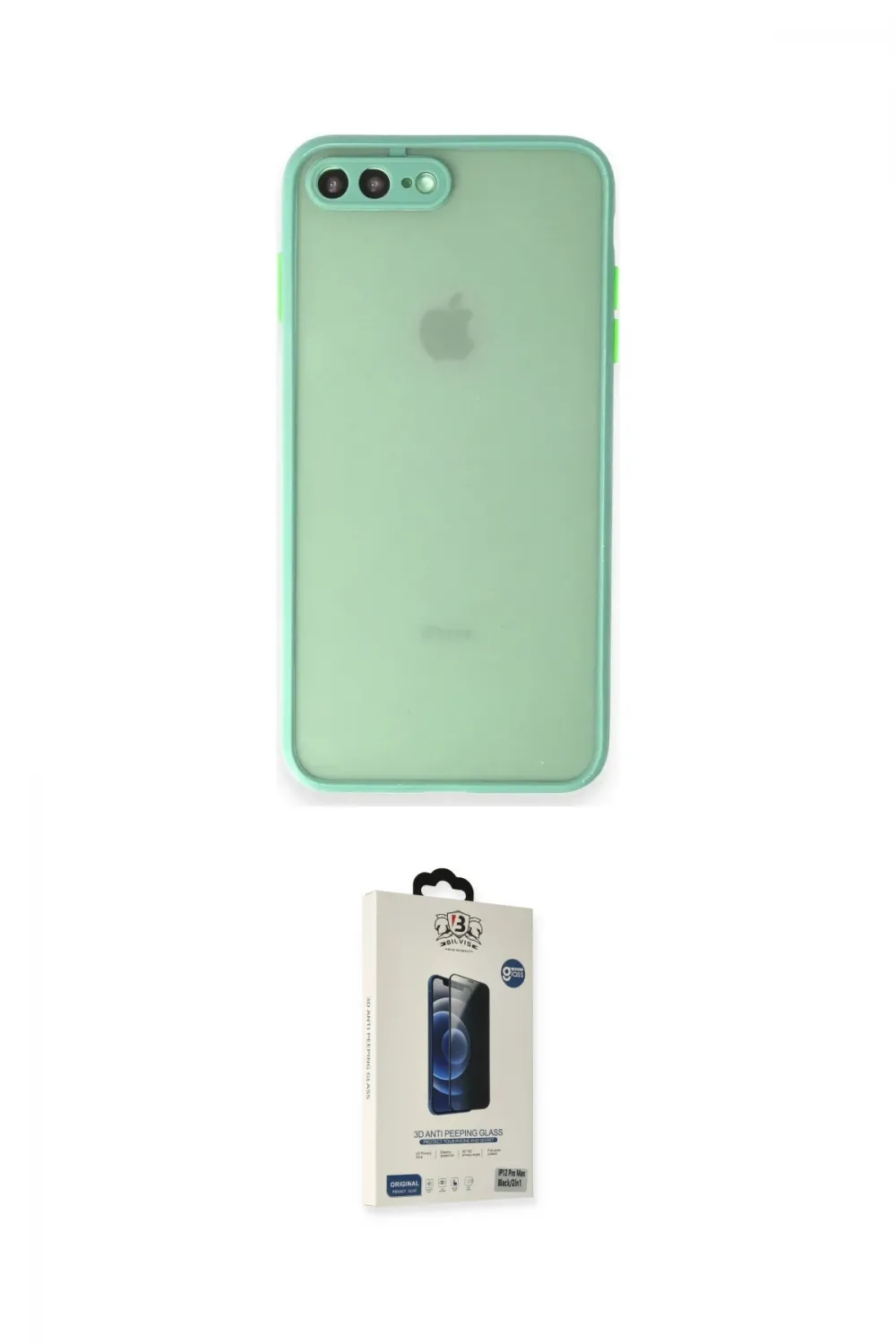 ieg™ iPhone 7 Plus Kılıf Ahenk Çizgi Serisi - Siyah Bilvis Hayalet Cam Ekran Koruyucu