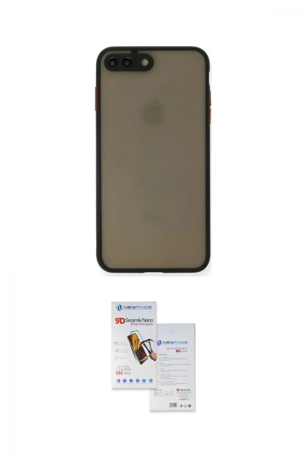 ieg™ iPhone 7 Plus Kılıf Ahenk Çizgi Serisi - Siyah Seramik Nano Ekran Koruyucu