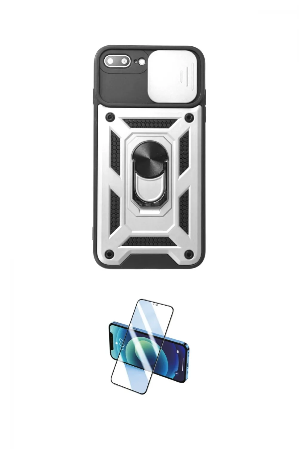 ieg™ iPhone 7 Plus Kılıf Ahenk Klasik - Beyaz 3D Antistatik Seramik Nano Ekran Koruyucu
