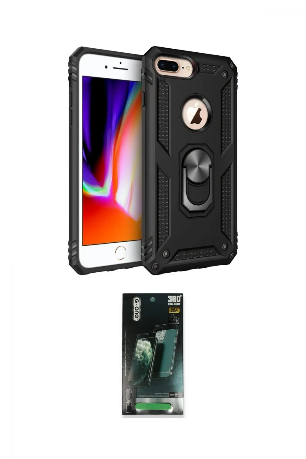 ieg™ iPhone 7 Plus Kılıf Ahenk Klasik Koleksiyonu - Şeffaf 360 Full Body Arka Koruyucu